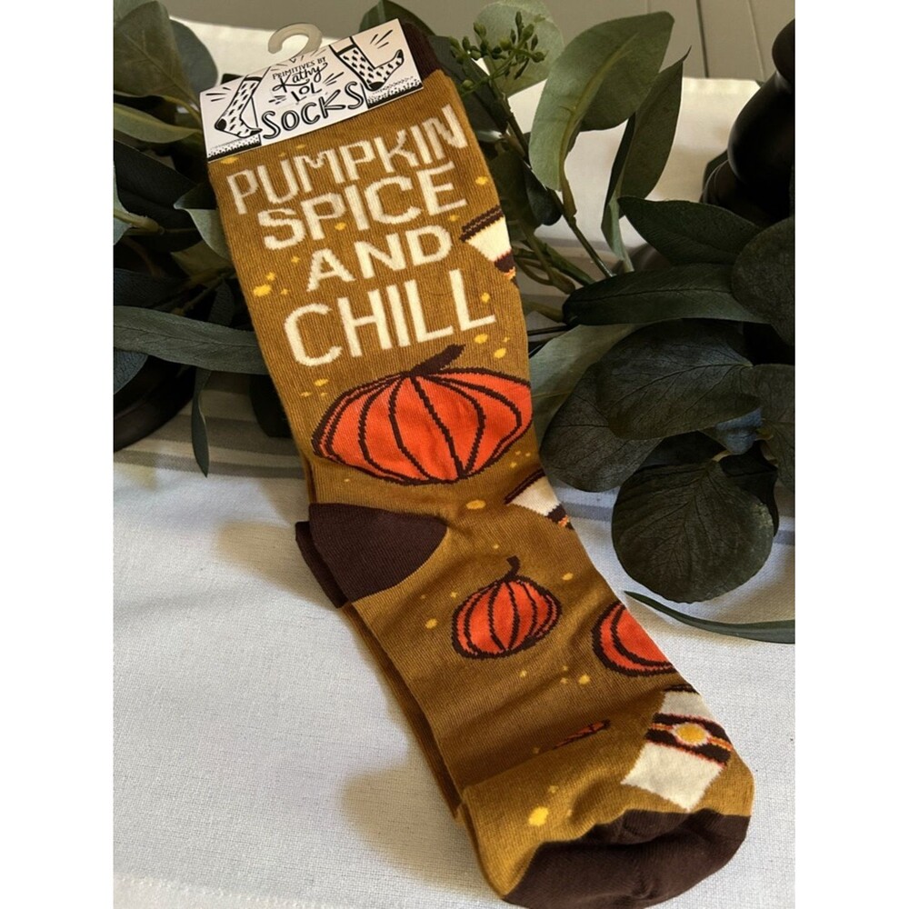 Pumpkin Spice and Chill Women's Novelty Crew Socks